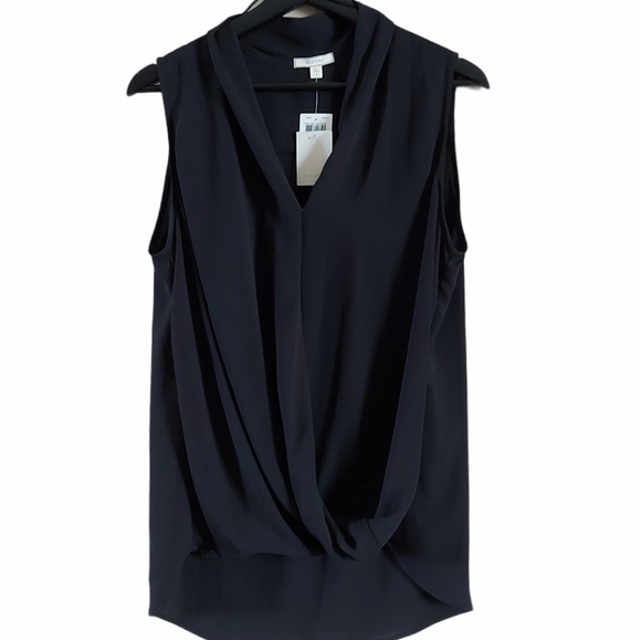 Pleione sleeveless faux wrap blouse black - Picture 2 of 6